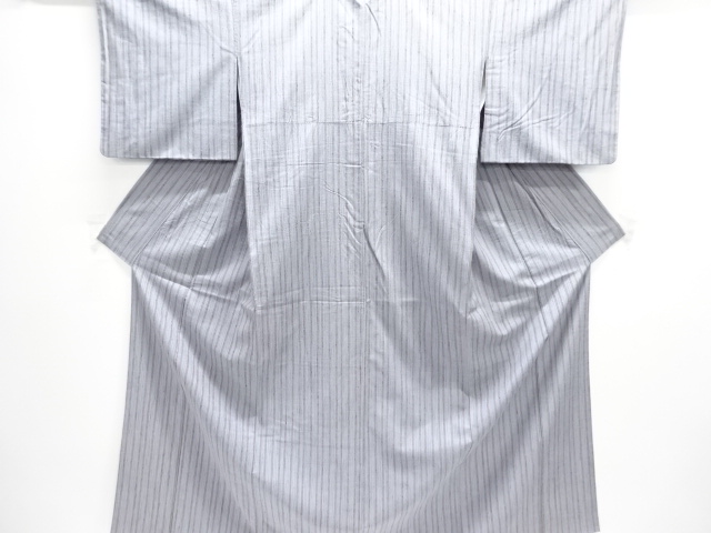 縞織出し手織り紬着物